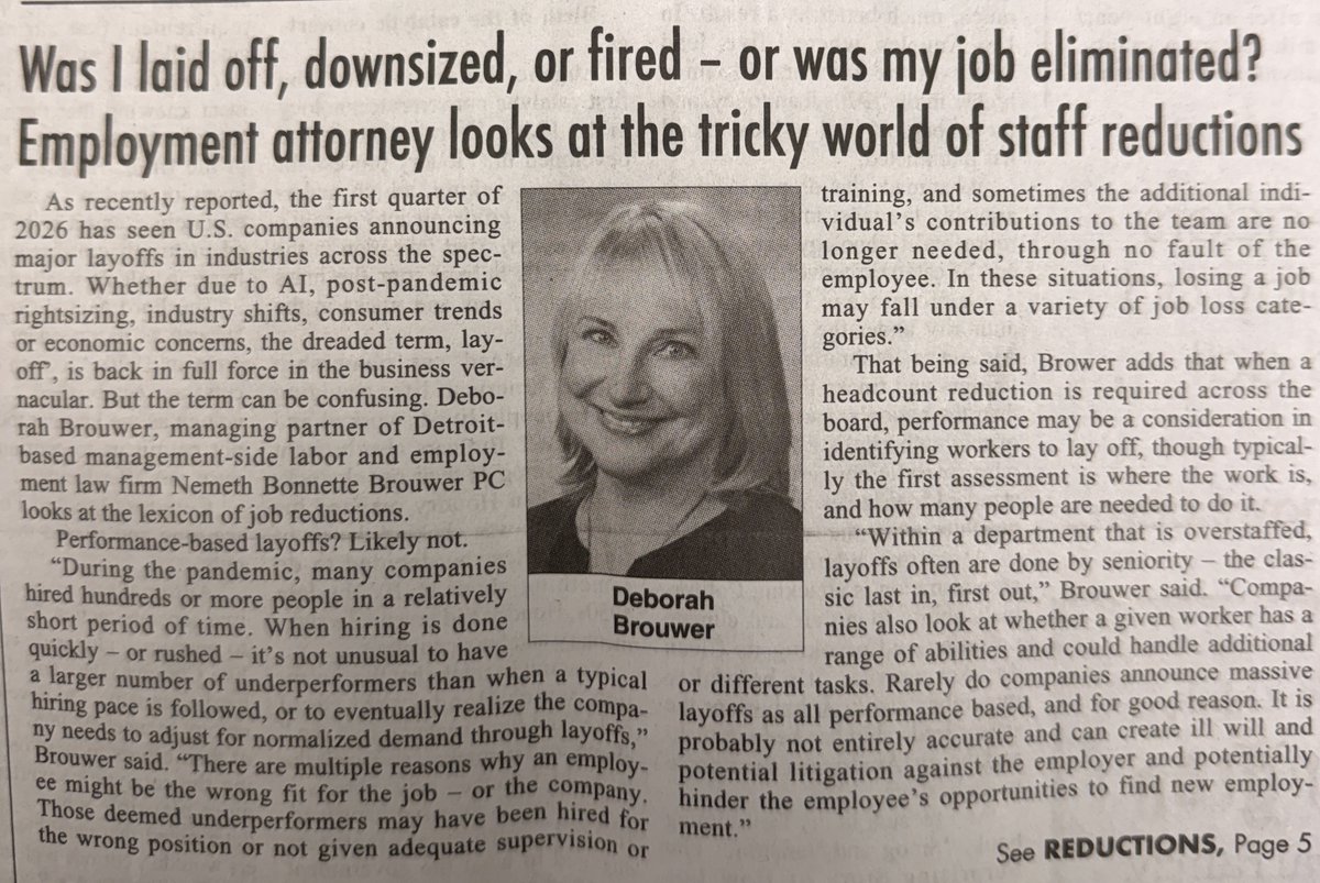 NemethLawPC's tweet photo. When an individual loses their job, terms used to release the employee matter. Deborah Brouwer weighs in on the different words and how to manage the sensitive topic in this Legals News article: https://t.co/H9kuhGFdJZ #layoffs #firing #downsizing https://t.co/EytXDA4hmS