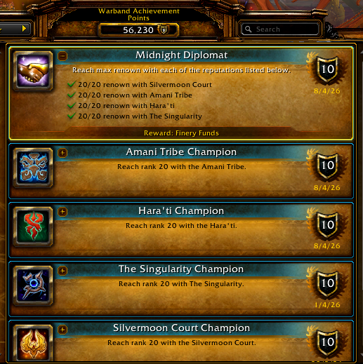 Walocial's tweet photo. Finally finished the last reputations yesterday. At long last, no more need to do world quests... for now. 🥳 https://t.co/4vFxkL6kj3