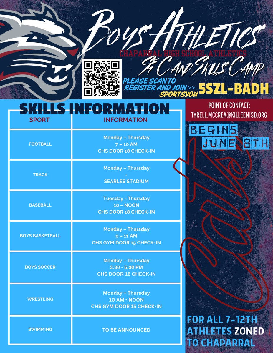 BobcatMSoccer's tweet photo. We canโt wait to see you all out this summer! These times will run through June for soccer, once summer 7v7 kicks up in July we will adjust. Make sure to join SportsYou for updates! You will need flats and cleats daily!
#RunWithTheCats #EAT2gether #SicEmCats #BeBetter https://t.co/JUwGwfvzsL