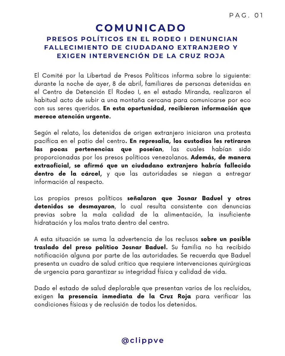 Comité por la Libertad de los Presos Políticos tweet media