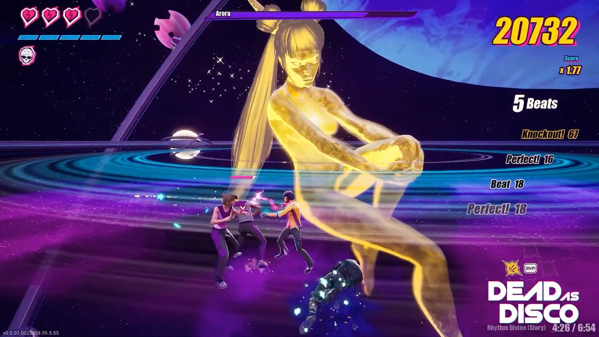 Kakuchopurei's tweet image. According to developers Brain Jar Games, Baby Driver was a huge influence to Dead As Disco's music rhythm action sync idea. 

"What if you had John Wick meets Baby Driver?" 
(via @EasyAllies interview)
#indie #action