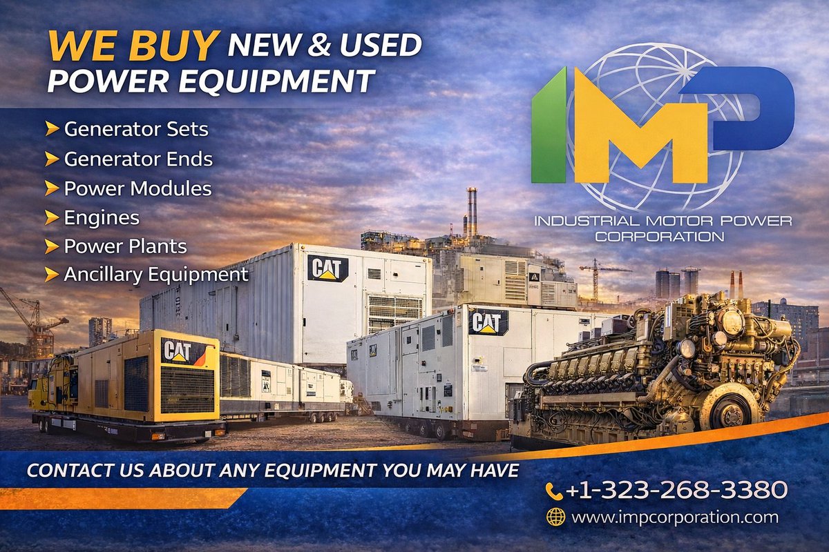 IMPcorp's tweet photo. Have power equipment to sell? IMP buys power equipment and can quickly assess your assets. Whether marine or industrial, contact us today to speak to an expert about any equipment you may have. https://t.co/4d5vRGRVVQ