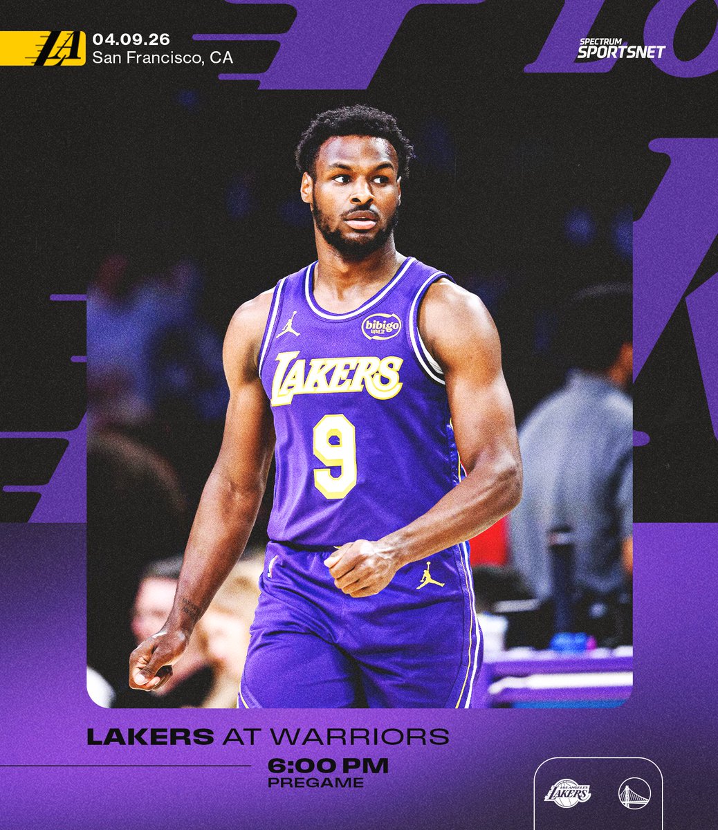 SpectrumSN's tweet image. The #LakeShow heads up to the bay to face the Warriors for their final road game of the regular season.

📺: Pregame at 6:00 PM
📍: Spectrum SportsNet/Spectrum SportsNet+