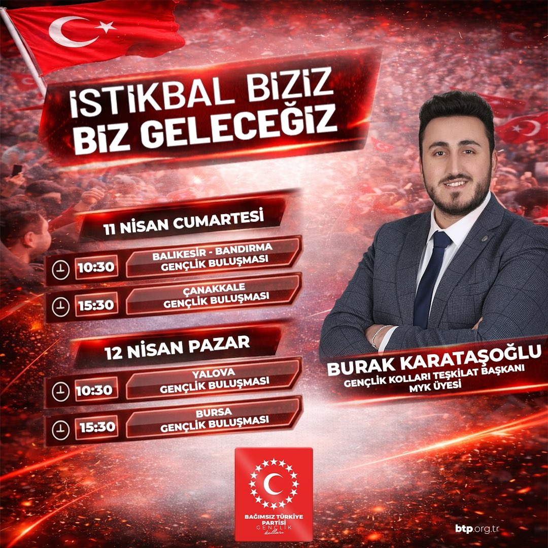 Gençlik Sahada!

Gençlik Kolları Teşkilat Başkanımız Burak Karataşoğlu’nun katılımıyla 11-12 Nisan’da Balıkesir, Çanakkale, Yalova ve Bursa’dayız.

Gençliğin enerjisini sahaya taşıyoruz.
Birlikte daha güçlü, daha kararlıyız.
İstikbal biziz!