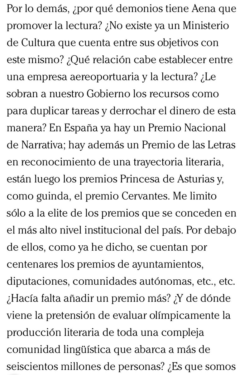 boromenos's tweet photo. Sobre el indecente y horterísima premio literáreo de AENA, lean por favor a Ignacio Echeverría https://t.co/6424nfyBbA
