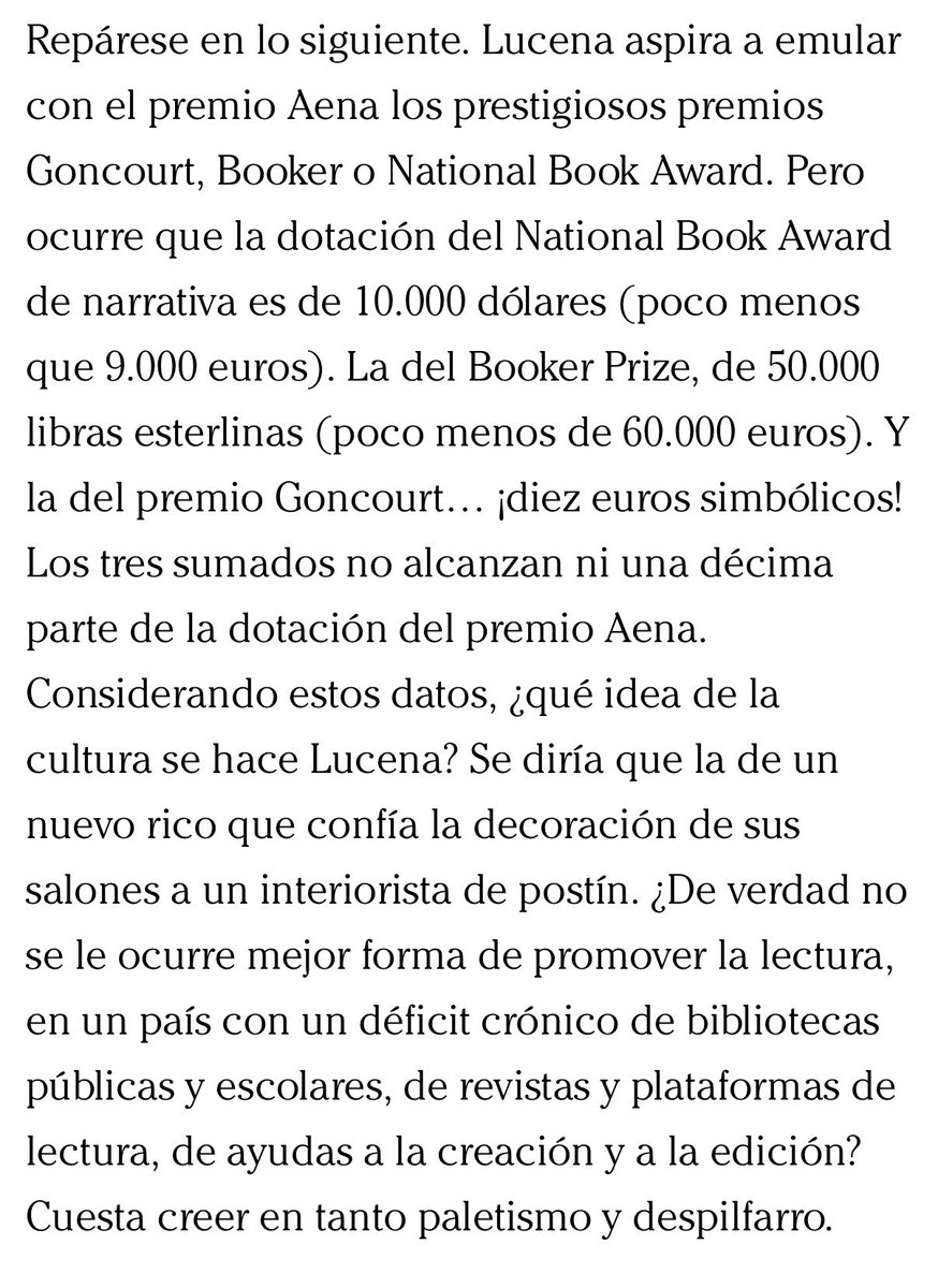 boromenos's tweet photo. Sobre el indecente y horterísima premio literáreo de AENA, lean por favor a Ignacio Echeverría https://t.co/6424nfyBbA