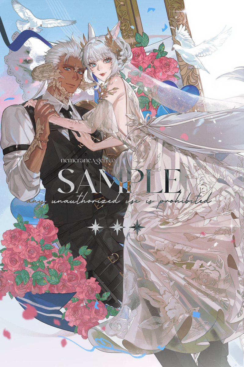 cerise_xiv's tweet photo. Cerise and Rhys’ Heart Season comm by the amazingly talented @nem_box !! I’m so happyyyyyyy they look absolutely beautiful 🥹🥹🥹 thank you so much! 

#ArtisanCrownFlourish #ffxivart https://t.co/UoNYEBfScH