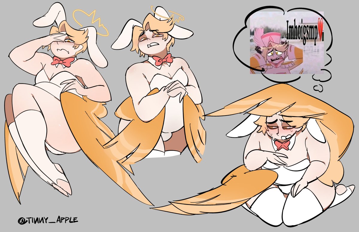 Tinny_apple's tweet image. Oops- Late Easter vibes 🐰

#HazbinHotel #HazbinHotelAbel