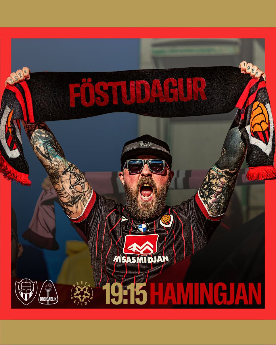 vikingurfc's tweet photo. Kæru Víkingar. Veislan byrjar á morgun þegar Breiðablik kemur í heimsókn í fyrsta leik okkar í Bestu deild karla árið 2026. Ársmiðasalan er á fullu en við minnum á að það er ekki gott plan að kaupa ársmiða í röðinni inn á völlinn. Klára þetta strax og byrja að hita upp. Takk ❤️🖤 https://t.co/AOepFAUxko