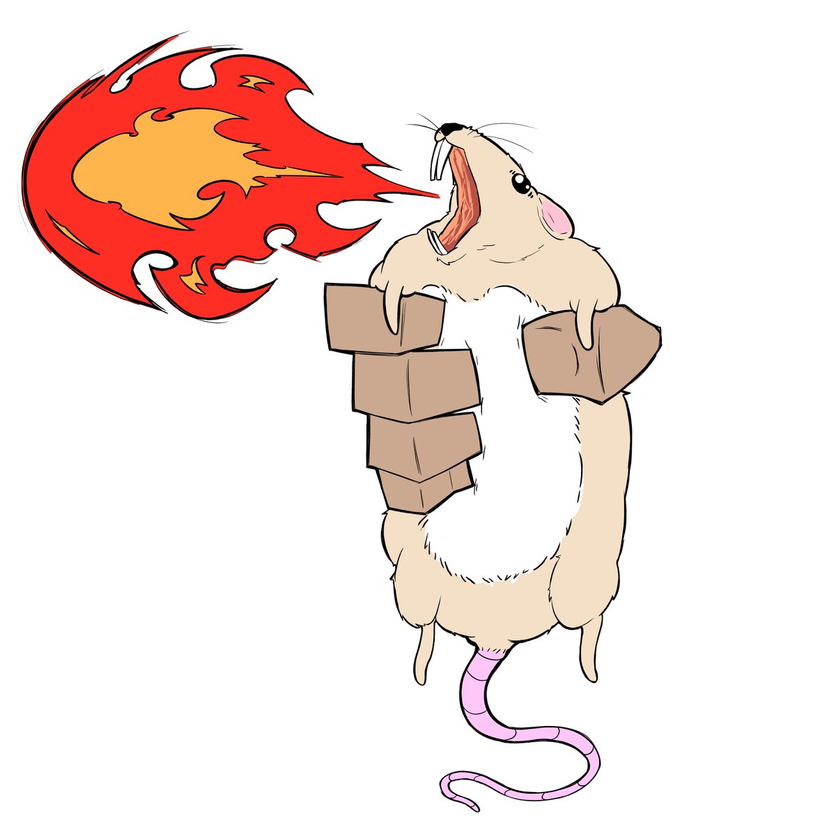 NinSkeleton's tweet photo. Design based on Dustmop, oldest rat we've owned who passed not long after I drew this. 2.4 years old. RIP old boy https://t.co/Z4Q09esHyZ