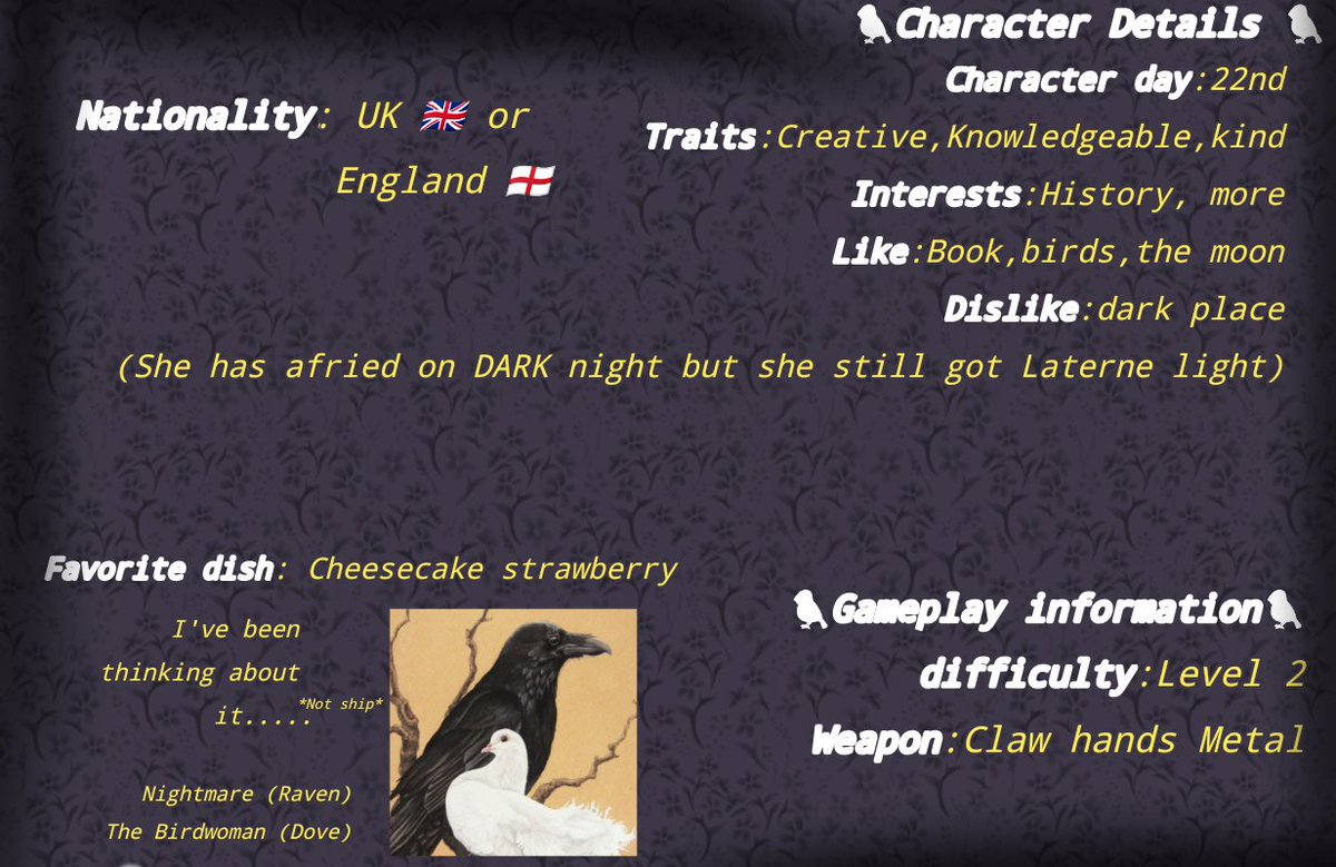 laynightmares's tweet photo. (Hunter)The Birdwoman's new Lore 
  
 But i have No Idea for Story 

#Identityvoc https://t.co/oD29M6RAcC