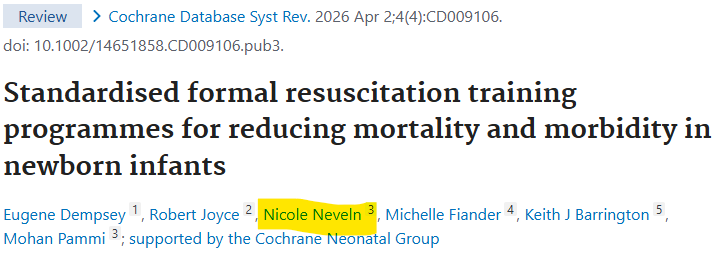 natetexsun's tweet photo. If you teach neonatal resuscitation, congratulations. You save lives. The data says so. Very proud of Dr. Neveln, a mentee of mine @BCMNeonatal. A lot of work to write a @CochraneNeonate review. @AAPneonatal @Ilcor_org  https://t.co/tZIuqk3ztR https://t.co/vfQDHW2CrP
