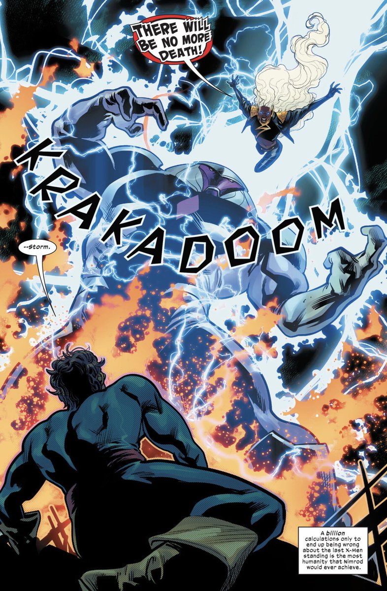 omegaclassone's tweet photo. @r_spill13 @PhoenixJean616 The Jean and Hope relationship was brilliantly explored. 
Storm was a badass neutralizing Nimrod.
Lactuca speaking to Scott, hinting at Jean’s role in the war, and Scott telepathically reaching out to Jean asking her to rise again. 
Poetic endings tbh. https://t.co/QtLen3D0h7
