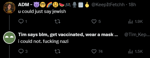 Tim says blm, get vaccinated, wear a mask 🇺🇦🍉 tweet media