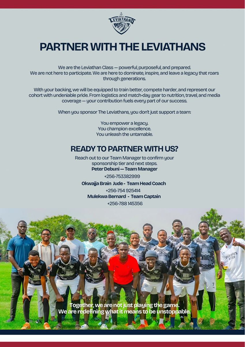 JudeBrian9's tweet photo. Built for more than just the game.
The Leviathans are driven by purpose, discipline, and legacy and weโre ready to compete at the highest level.
Partner with us and be part of something unstoppable. โก๏ธ
#Leviathans #Partnership #LegacyInTheMaking https://t.co/iGYF1Xr2gJ