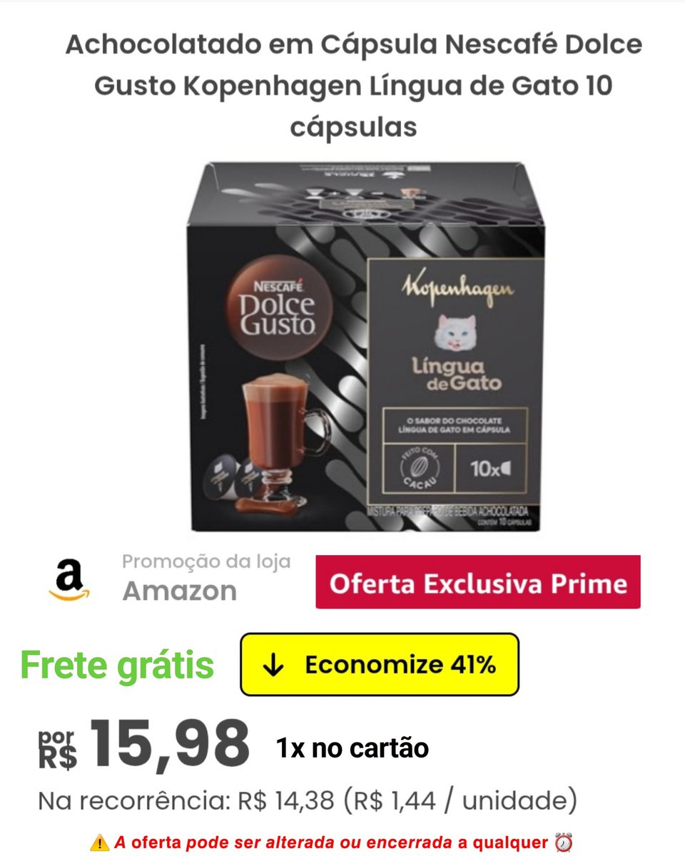 Promocaodehoje1's tweet image. LINK
promocaodehoje.com.br/produto/p/UEZp…
.
Vendido por AMAZON
.
#capsula #linguadegato #kopenhagen #amazon #anuncio #promocaodehoje #ofertas #menorpreco