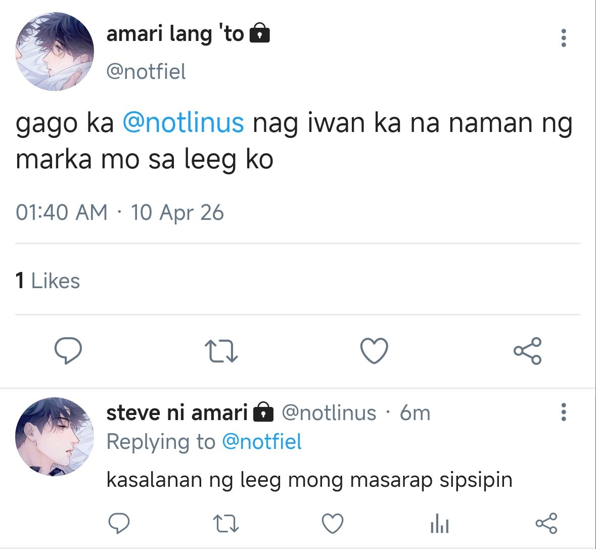 xniari's tweet photo. a #sunsun au🔞 wherein—

Linus (psh) and Fiel (ksn) have been best friends since high school. After Linus’s girlfriend left for a university scholarship abroad, a sudden flame drew Linus and Fiel together, and they began sharing moments that left them wanting more. https://t.co/Ov8RT5BhJI