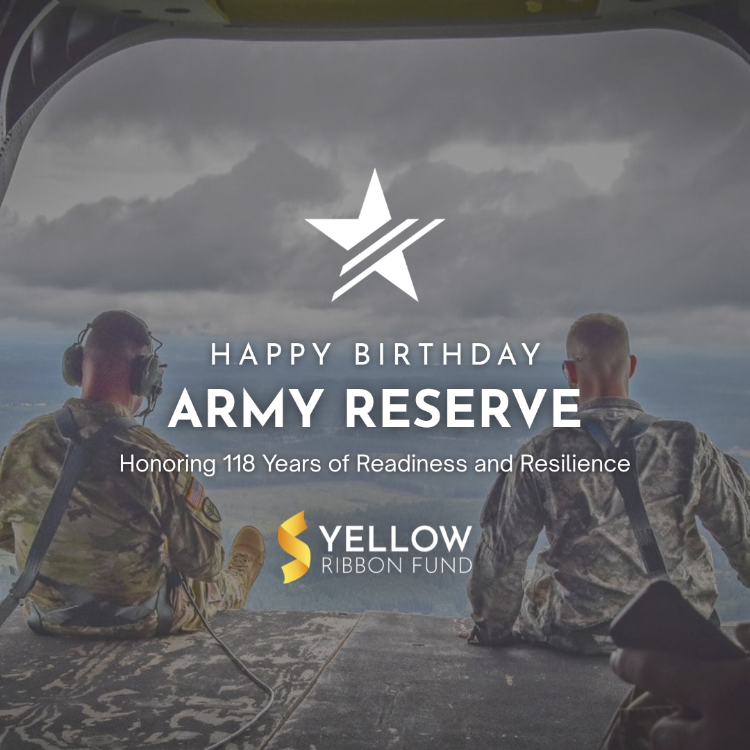 YRFund's tweet image. Happy Birthday to the @USArmyReserve! 🇺🇸
#ArmyReserveBirthday #ArmyReserve #CitizenSoldiers #SupportOurTroops #MilitaryAppreciation #StrongerTogether #YellowRibbonFund #Veterans #MilitaryFamilies