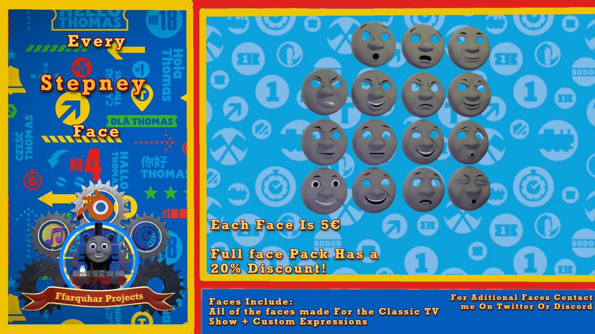 Bluebell train engine guy faces! ( Stepney) here's a pack i worked on for a little project of mine. If you're interested do let me know!
#TTTE