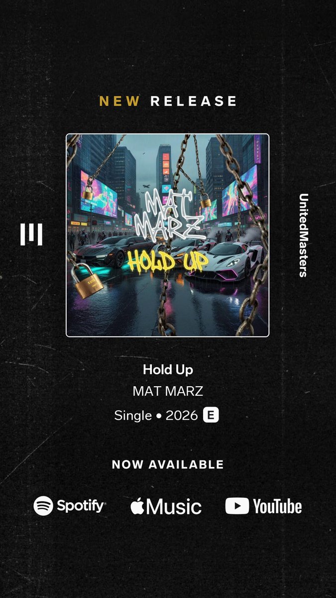 MAT MARZ - Hold Up 🔥🛸
#stream NOW  unitedmasters.com/m/hold-up-116