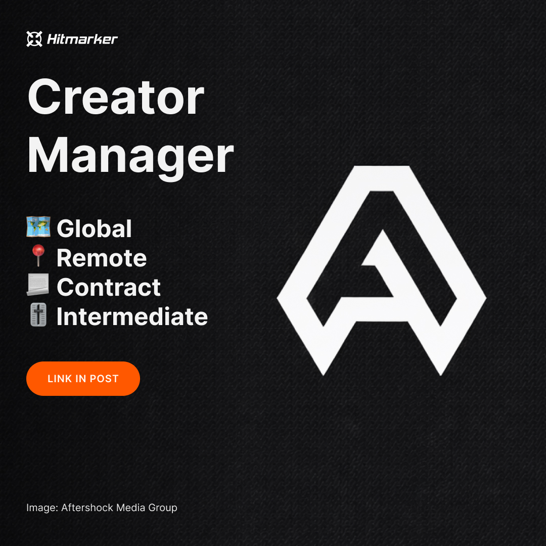 HitmarkerJobs's tweet image. ⚡️ NEW: Provide support to creators and build developer relationships! 🤝

💼 Creator Manager
🏢 Aftershock Media Group
🗺️ Global
📃 Contract
🎚 Intermediate
🏷 #CommunityManagement, #Marketing, #Talent
💵 USD 40,000–45,000 USD per year

Apply here 👇
hitmarker.net/jobs/aftershoc…