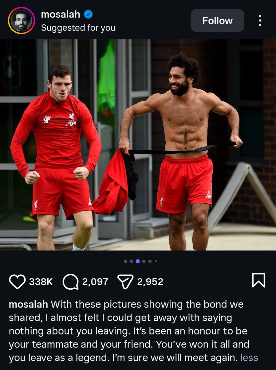 FootballWorld18's tweet photo. Outgoing Liverpool legend Mohammed Salah pens a heartfelt goodbye message to Robertson as he announced his exit from Anfield at the end of the season.
#liverpool #football https://t.co/O0M21RAFxB