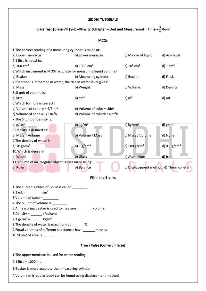siddhi_tutorial's tweet photo. 📢 Today’s Class Test Announcement 📢

📝 Class: VII (ICSE)
📘 Subject: Physics
📖 Chapter: Unit &amp; Measurement

🎯 Join today Siddhi Tutorials for Academic Excellence
📞 Contact: 9861902023
📍 Address: HIG: 148, K-5, Kalinga Vihar, Bhubaneswar

🚀 Your success starts here! https://t.co/jGbLGWdijs