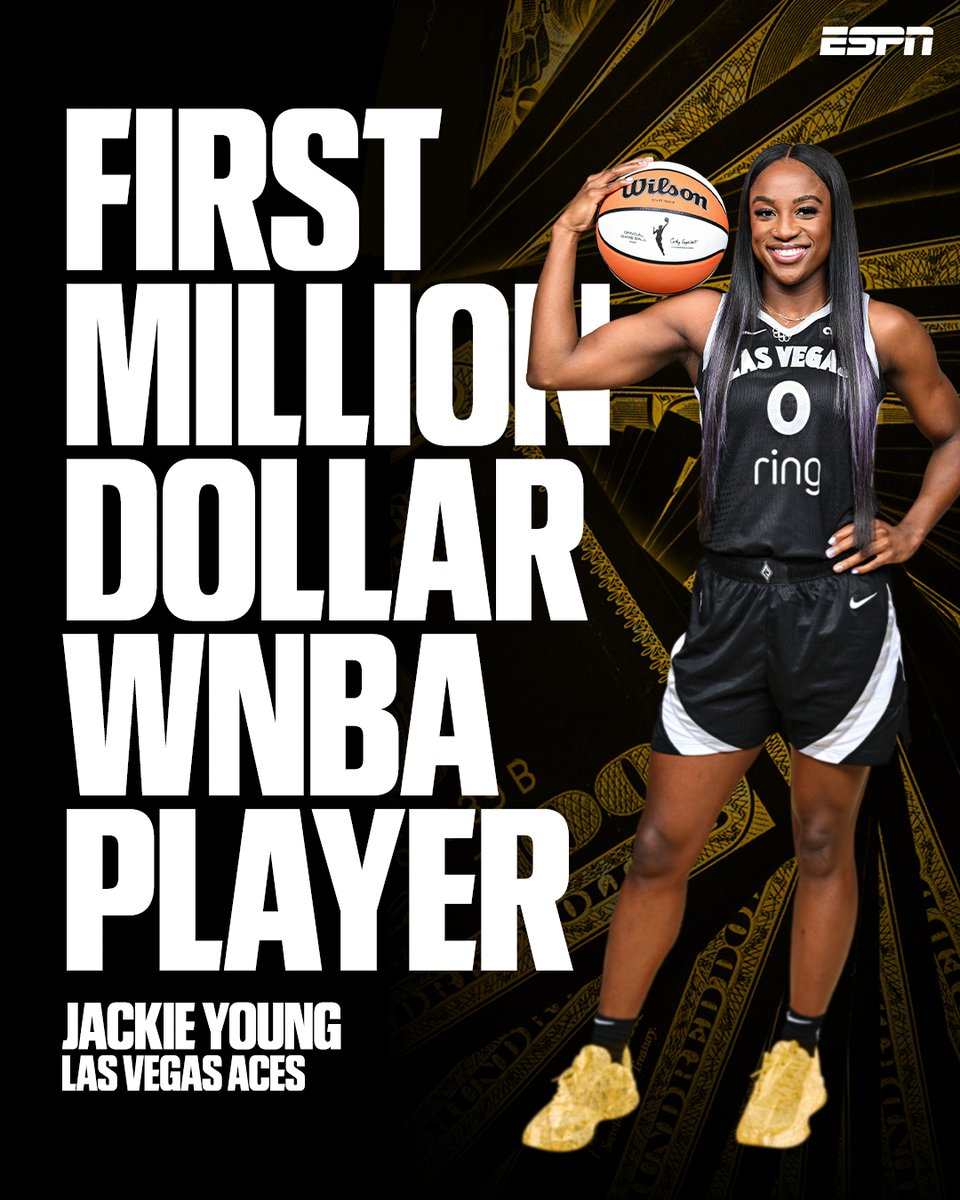 THE FIRST $1 MILLION WNBA CONTRACT BELONGS TO JACKIE YOUNG ♠️ 

The Las Vegas Aces are expected to finalize a one-year deal at the regular max of $1.19 million 💰