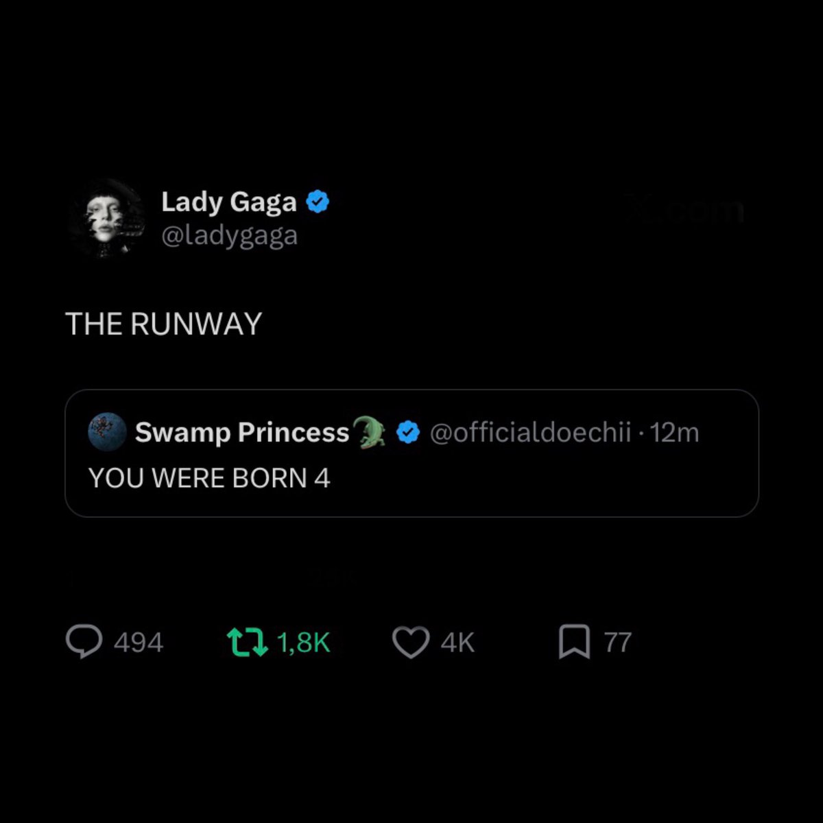 EDoechii's tweet photo. Doechii and Lady Gaga teasing their song  "Runway" 👠🐊 https://t.co/JRsiTusGMr