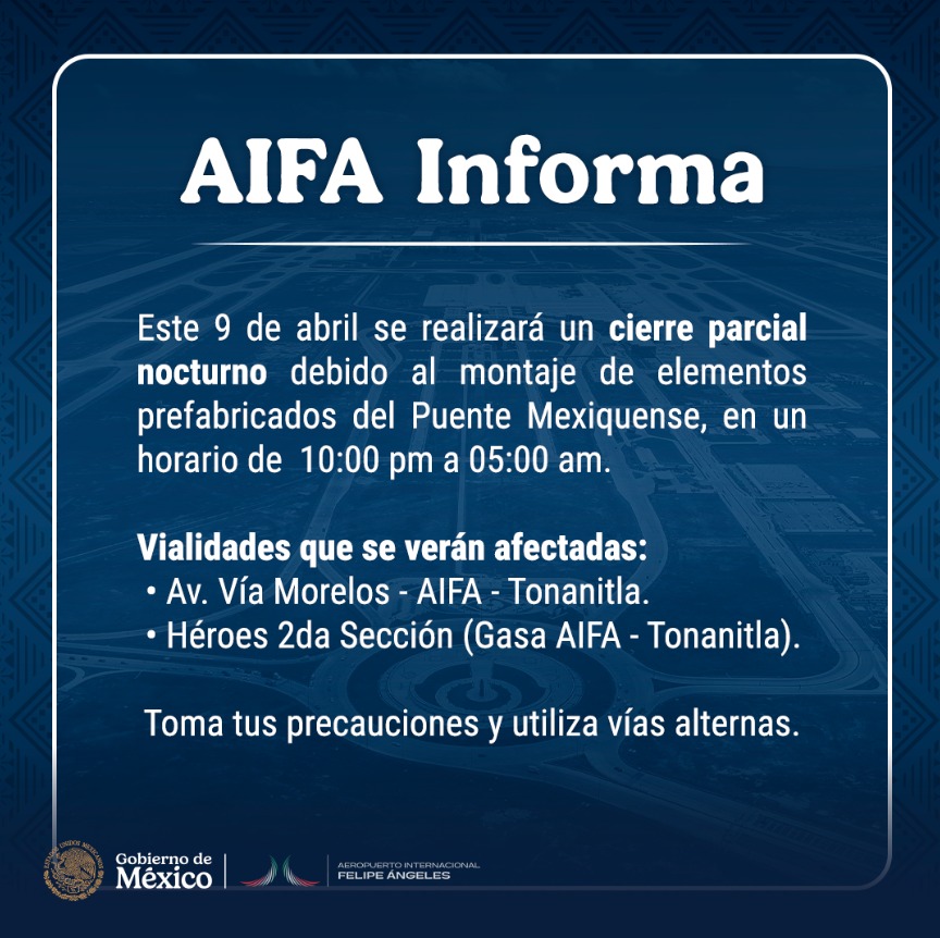 aifaaero's tweet photo. #AIFAInforma toma precauciones y anticipa tu traslado. https://t.co/G2wyniJzGJ