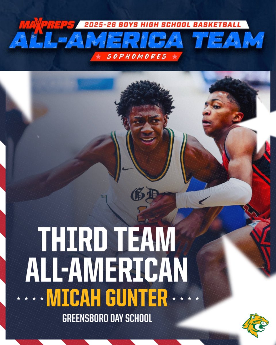 Congratulations to <a href="/MicahGunter8/">Micah Gunter</a> on being named to the <a href="/MaxPreps/">MaxPreps</a> Sophomores All-American Team for the 25-26 season! #gdshoopfam