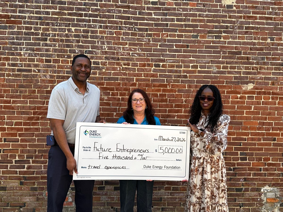 ScFuture's tweet photo. The Future Entrepreneurs Foundation is thankful for the continuous generosity toward our Youth International Travel program from Duke Energy Foundation. https://t.co/YvJIZyJtjO