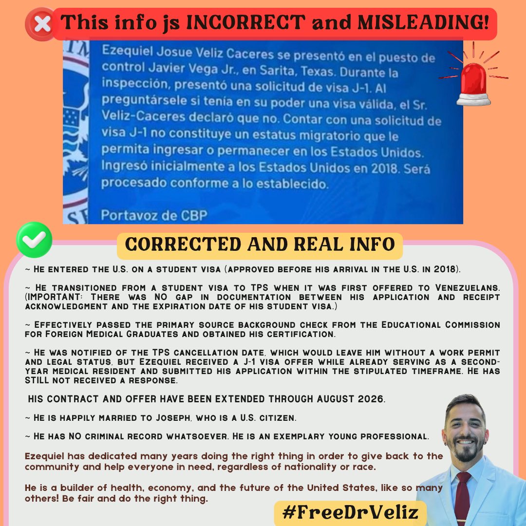 drgenesisk's tweet photo. @SenBooker @SenBooker Dr Veliz is my best friend! we need your help please! https://t.co/8UP027HeOD