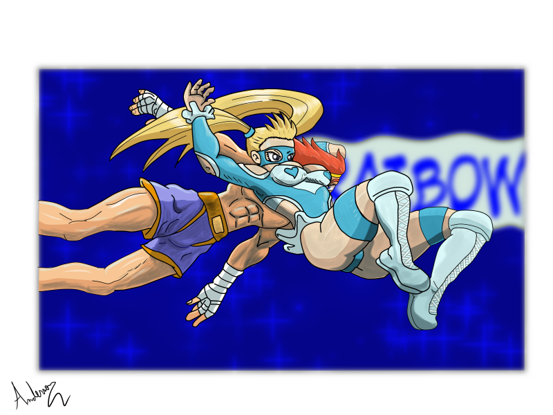Darkigan's tweet photo. Rainbow Mika vs Adon. #Rainbowmika #Adon #streetfighteralpha #digitalart https://t.co/wvlMO5Bplh