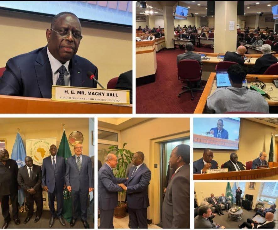 🔴 URGENT 
Cet après-midi à New York le Président <a href="/Macky_Sall/">Macky Sall</a>  a exposé son projet pour l’ONU au groupe des États de l’Union Africaine. 50 États ambassadeurs africains étaient présents. Succès total  !