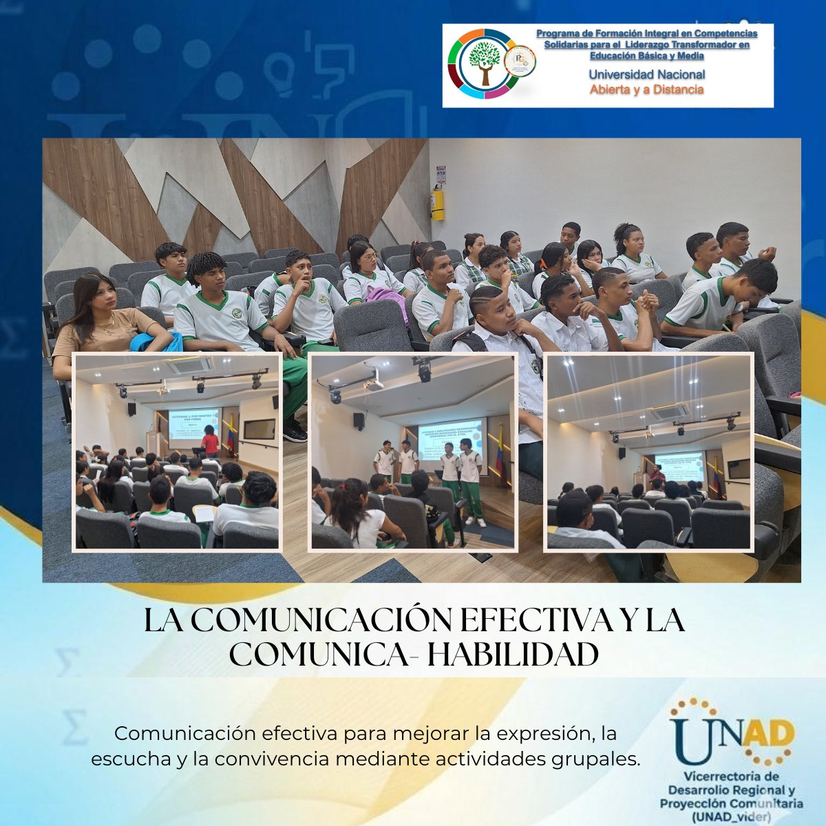 Gisney10753481's tweet photo. @ElOIRdelaRegion Desde el CEAD Santa Marta aprendiendo a comunicarnos mejor, escuchar, expresar y convivir en equipo. Seguimos formando estudiantes con habilidades para la vida. 
#PracticasEscenario1
#TejiendoSolidaridadTerritorial #VIDER #ModeloSISSU https://t.co/Qbq8bH9ZA4