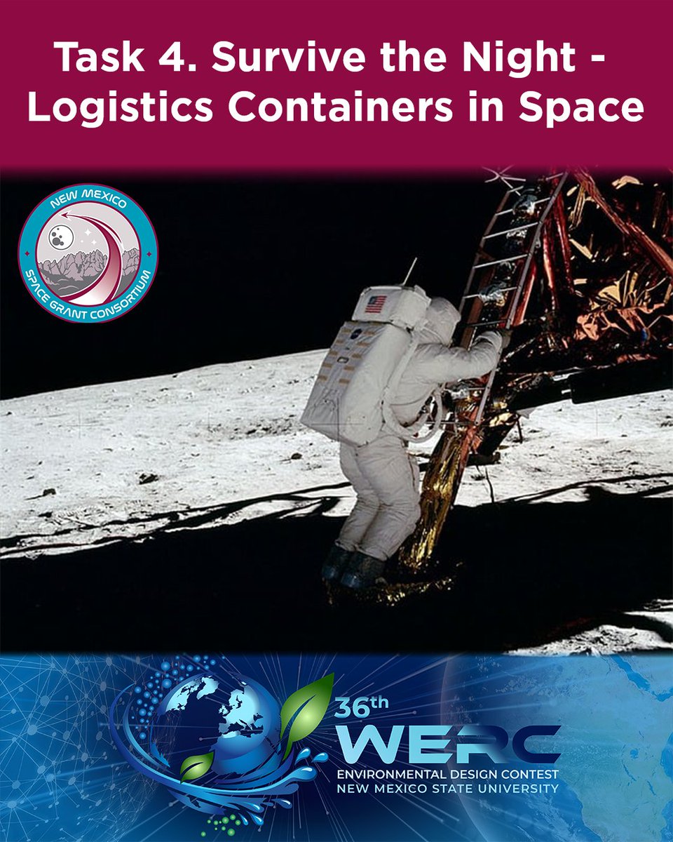 engroutreach's tweet photo. 🌙🚀 As NASA’s Artemis Program to develop a long-term presence on the Moon for humanity, vital resources need to withstand extreme temperature and pressure conditions. WERC's "Survive the Night - Logistics Containers in Space" project  aims to create containers for this purpose. https://t.co/M2HFs6KOlb