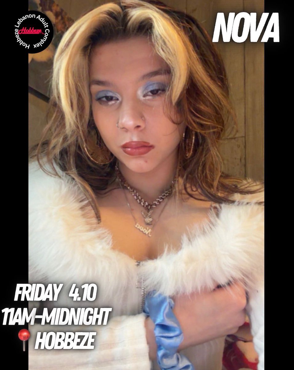 Friday till midnight @ Hobbeze Lebanon …💃💃 NOVA💃💃 live nude lapdances….xxxtheater…peep booths….nude swingers sundeck….please share, repost &amp; like….#playboy #bbc #whore #slut #creampie #cumslut #hotwife #daddy #poppers #gangbang #onlyfans #of #cuckold #fetish