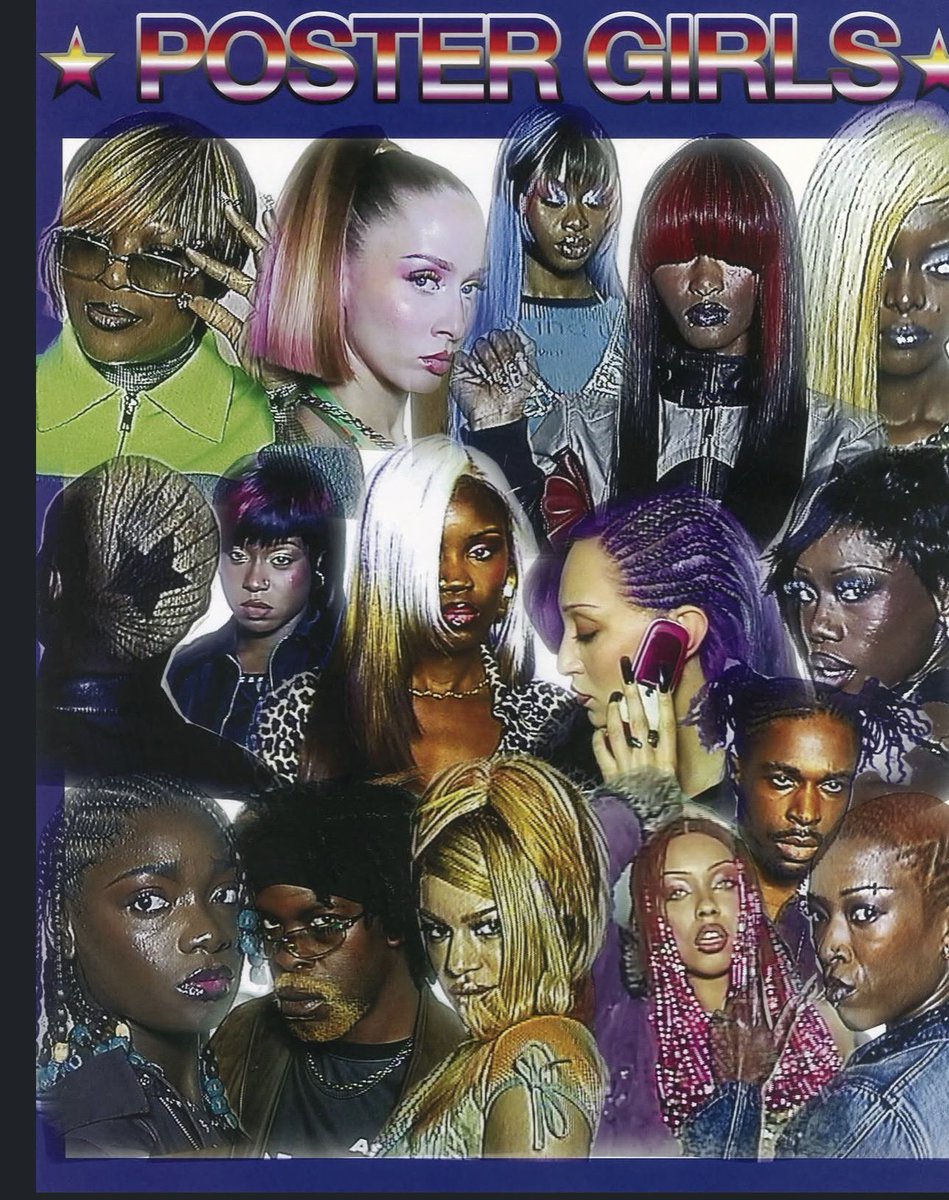 themiagolds's tweet photo. l◼︎ “ POSTER GIRLS: A story by Mélissa Rouille & Alpha Medy Kaba.”  (2026) 

Creatively directed and created by Mélissa Rouille & Alpha Medy Kaba, as an homage to the storytelling of Black hairstyles and aesthetic craftsmanship of the late 1990s and early aughts.  

Hairstyle catalogs, posters, flamboyant press-on nails, colorful metallic glamour, and beauty, all merged by the Paris-based synthesists Alpha Medy Kaba, Mélissa Rouille, Damese, Alex Feller, and Oldie Christal MBani.  #glamlikedamn