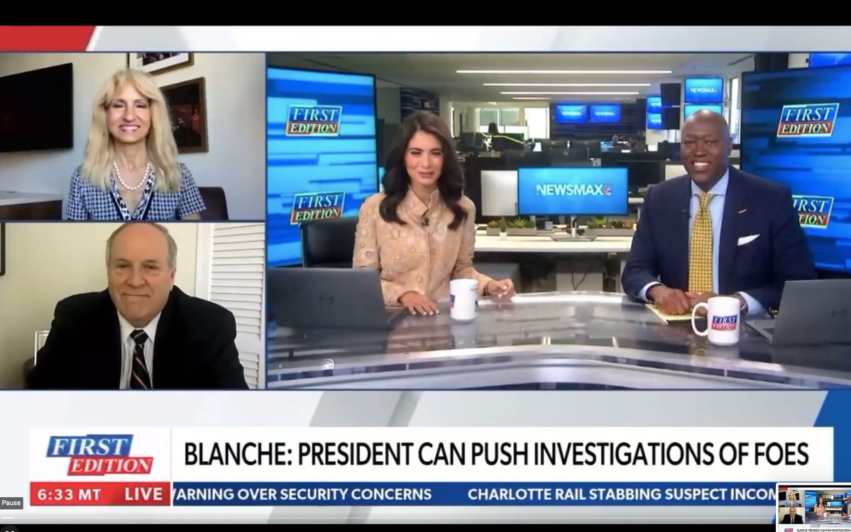 WendyPatrickPhD's tweet image. Joined the morning crew #FirstEdition for the #political news of the day @NEWSMAX  @DougBurnsLAW @KrysiaLenzo @IamJohnBurnett