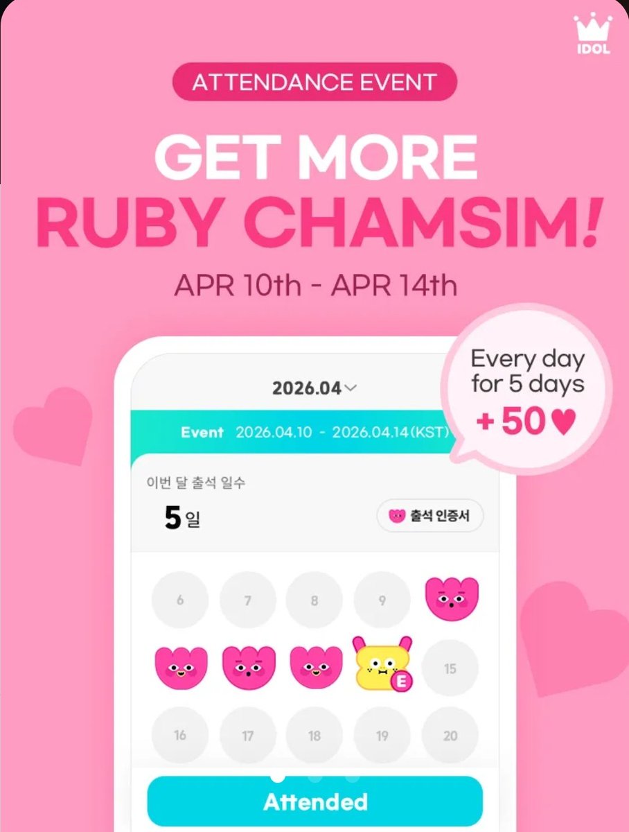 Evento de Asistencia en Idol Champ🙌

Recompenza 50❤️

<a href="/BTS_twt/">방탄소년단</a>