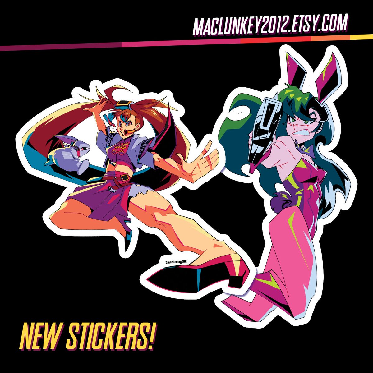 maclunkey2012's tweet photo. I have some new stickers up: a Jam to celebrate her getting  added to Strive, and a bunny suit Samus to celebrate me drawing Samus in a bunny suit. https://t.co/5JOomgfazo