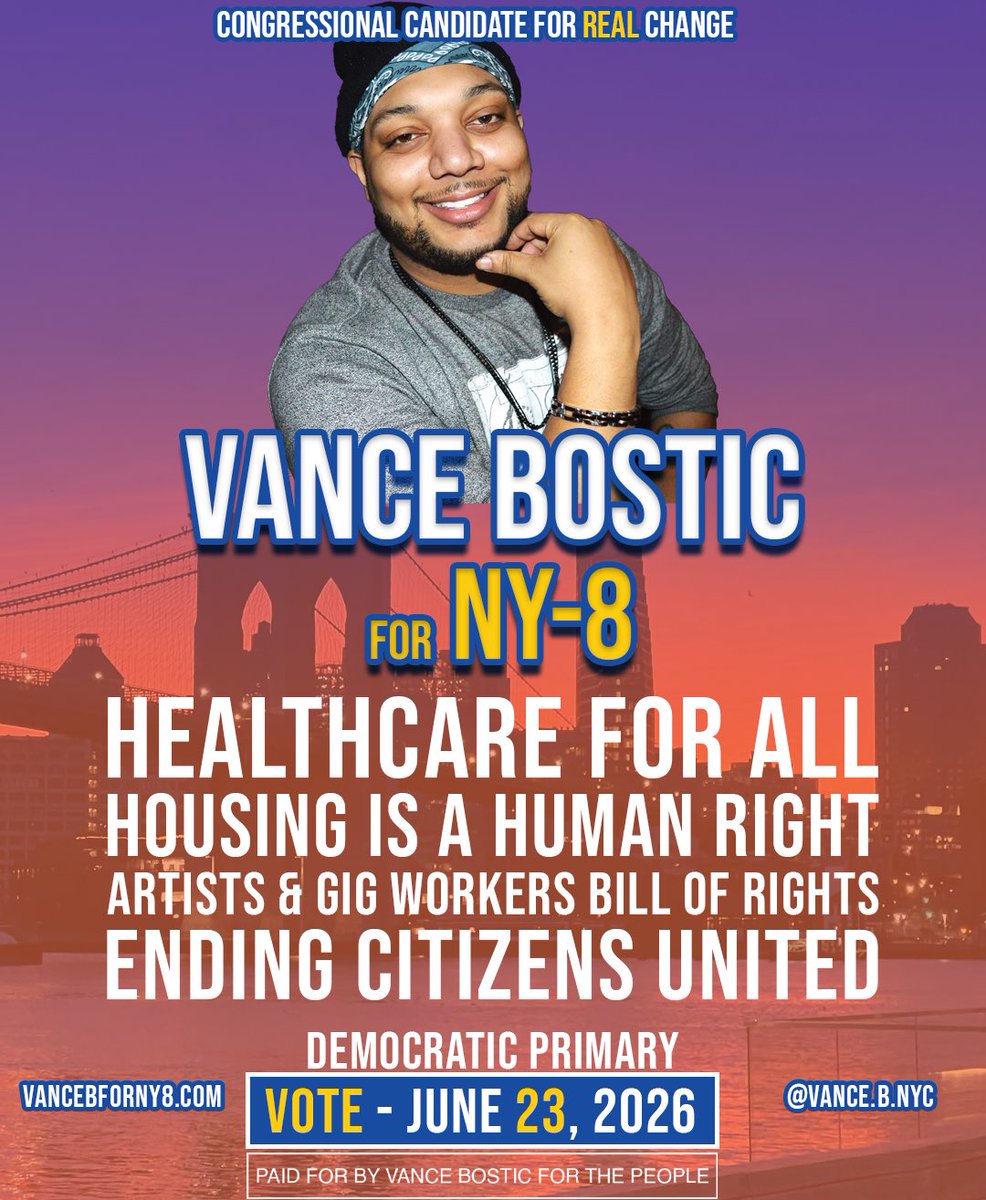 Vance Bostic for NY-8 tweet media