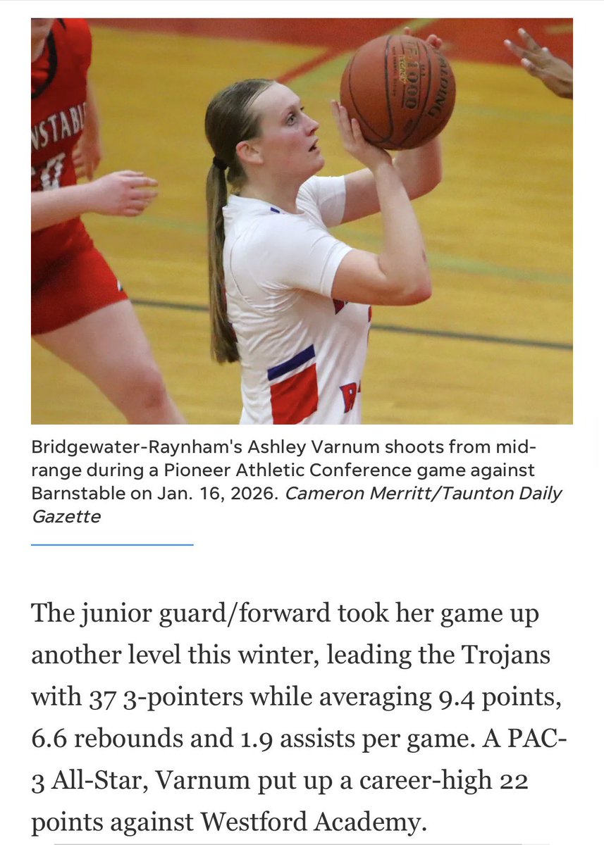 AshleyVarnum_11's tweet photo. Thank you @CamMerritt_News for naming me a @TauntonToGo all scholastic. 

@BRgirlshoops @hoopsjose_ @BashHoopsNE 

https://t.co/doDxXdPoNG https://t.co/t4LJSg7WKD