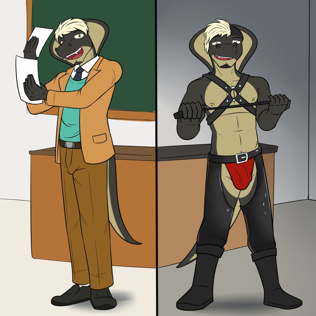 FuzeDudeArt's tweet photo. Stern yet affable professor by day, affable yet stern master by night. https://t.co/G0rvQgAKuE