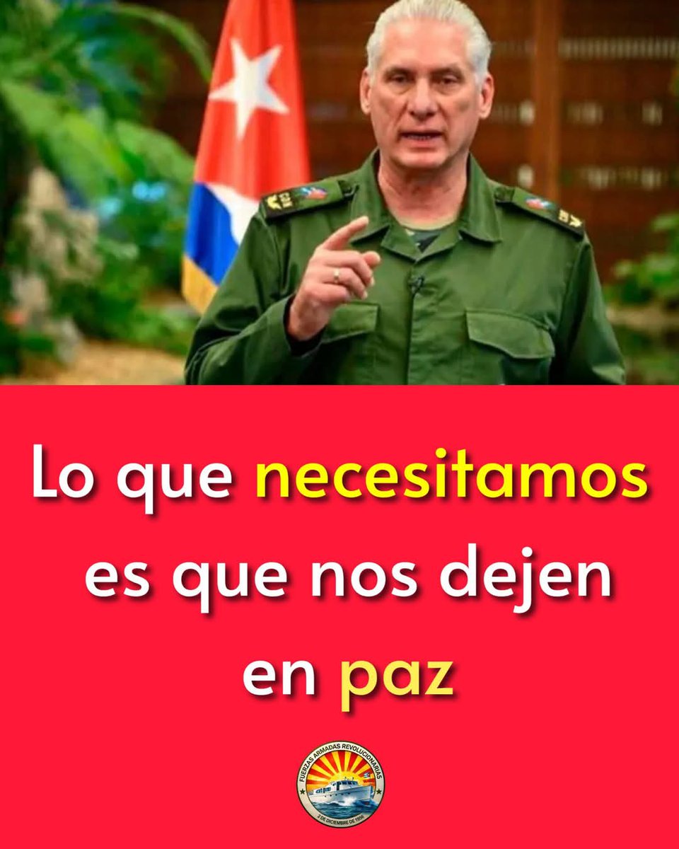 Lo que necesitamos es que nos dejen en paz.
#YoSigoAMíPresidente 
<a href="/DiazCanelB/">Miguel Díaz-Canel Bermúdez</a> <a href="/PartidoPCC/">Partido Comunista de Cuba</a> <a href="/LorenzoOsbel/">Osbel Lorenzo</a> <a href="/YelenysLasTunas/">Yelenys Tornet Menéndez</a>