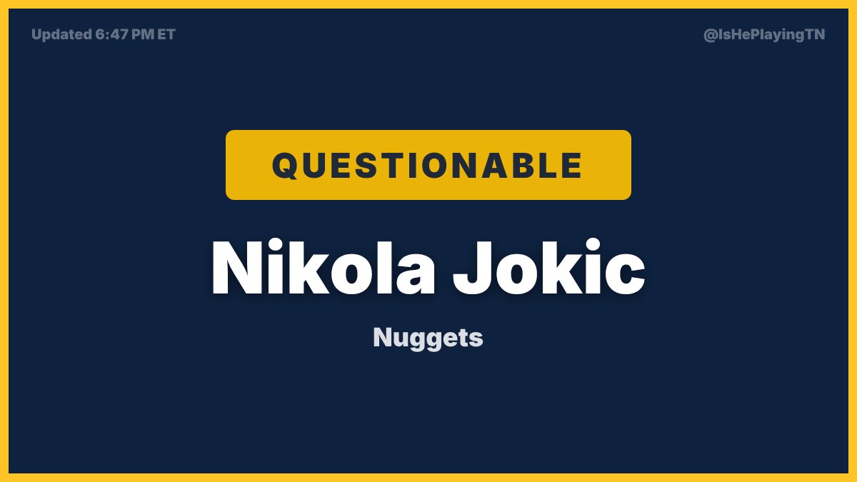 Is He Playing Tonight tweet media