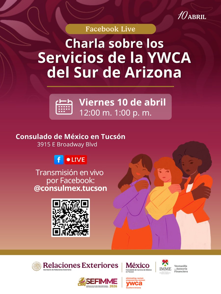 ConsulMexTuc's tweet photo. ¡Emprende con la YWCA! 💲

Seguimos en la Semana Integral de Educación Financiera para Mexicanas y Mexicanos en el Exterior con esta charla sobre los servicios de la YWCA del Sur de Arizona, para ayudarte a entrar al mundo de los negocios con cursos y talleres. https://t.co/92uz5UV2Jf
