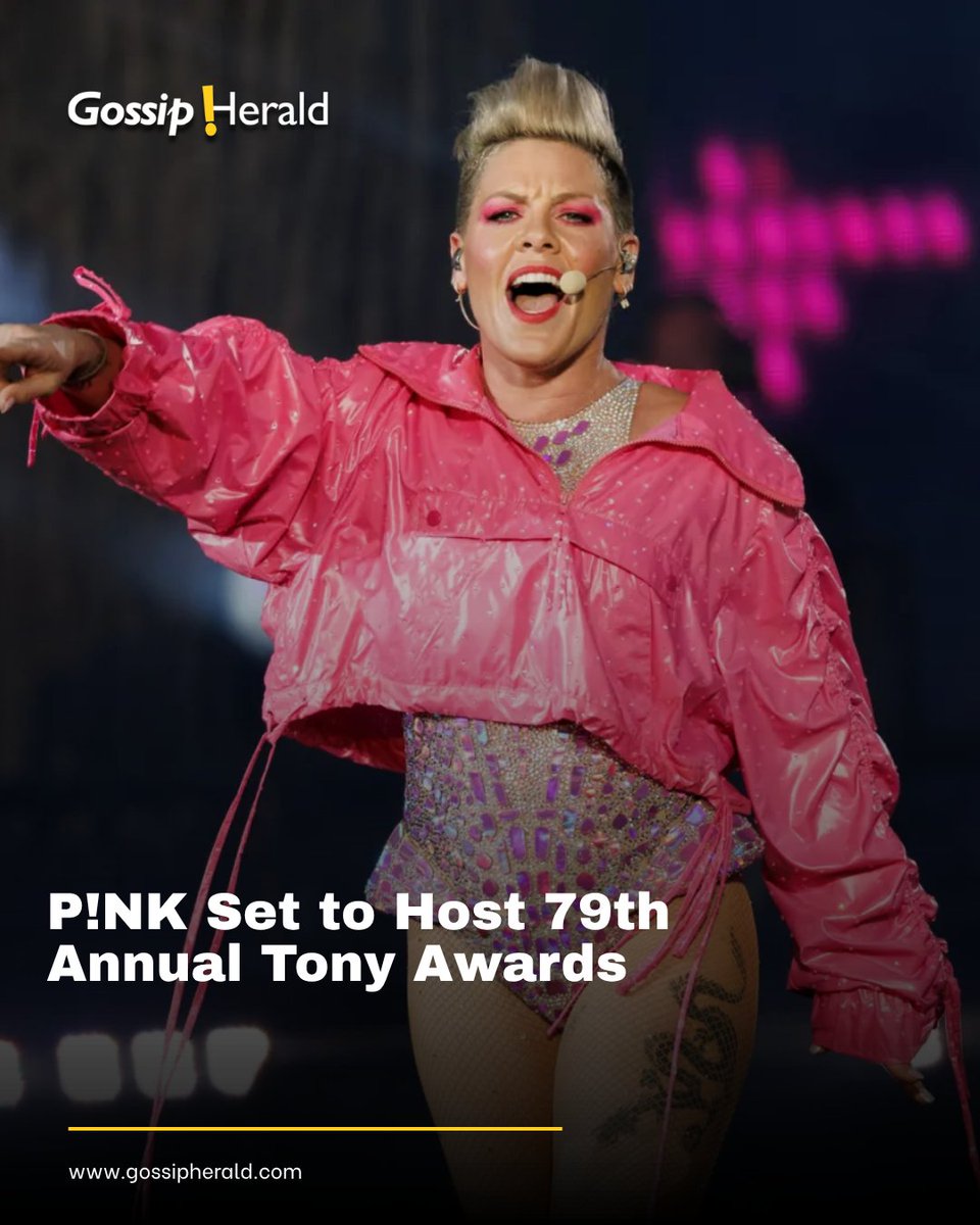 Gossip_Herald's tweet image. P!NK has been announced as the host of the 79th Tony Awards, bringing her star power to Broadway’s biggest night on June 7.

#PINK #TonyAwards #Broadway #AwardsNight #MusicNews #CelebrityHost #EntertainmentNews #gossipherald