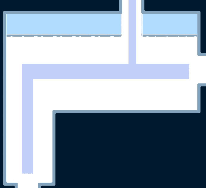 I learned how to do basic tilesets and I have a rough tiling of the entire demo. Here's an example of an empty room with invisible collision boxes and room transitions. Soon it'll be time to make the character and overworld sprites and breathe some life into these rooms.